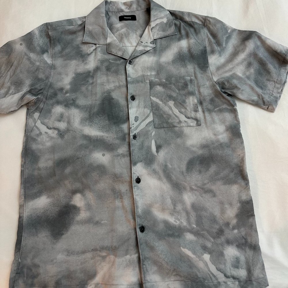 Theory Men's Noll Cloud Short Sleeve Button Down Shirt